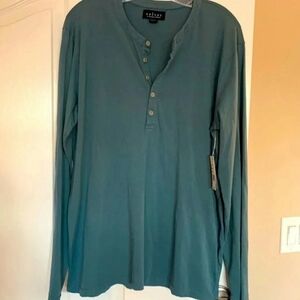 Mens Henley size large in pennant teal new with tag